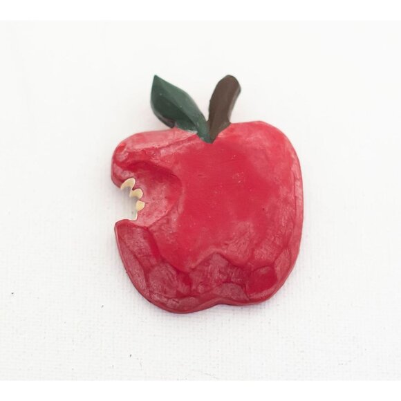 Vintage Bitten Apple Brooch - A3 - Picture 1 of 2